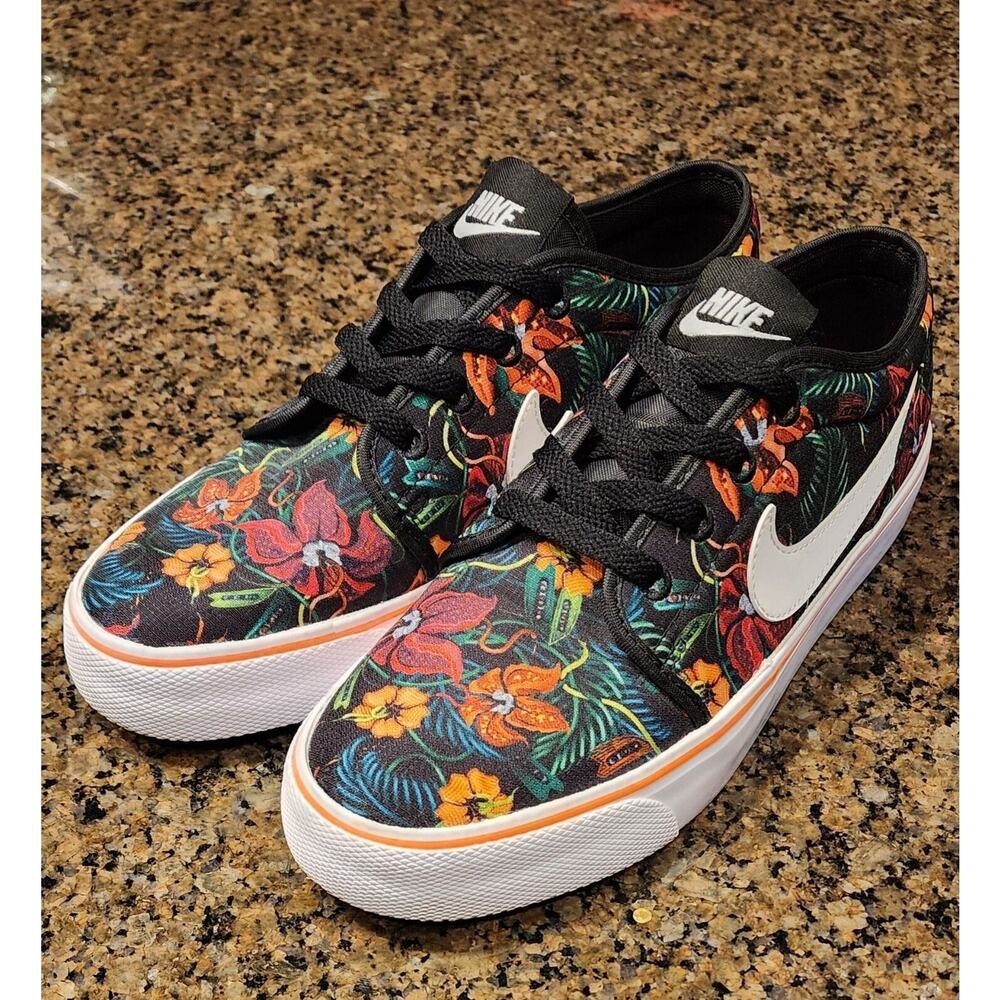 Nike Toki Low Txt Print “Floral” Orange/White/Black 631697-810 Size 7